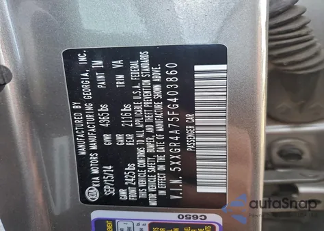 2015 Kia Optima Sx from USA, damaged, VIN 5XXGR4A75FG403860